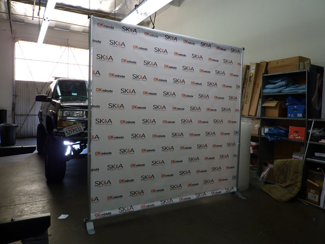 step and repeat display graphic